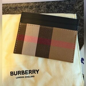 Brand New Burberry Sandon Canvas Check leather Cardholder